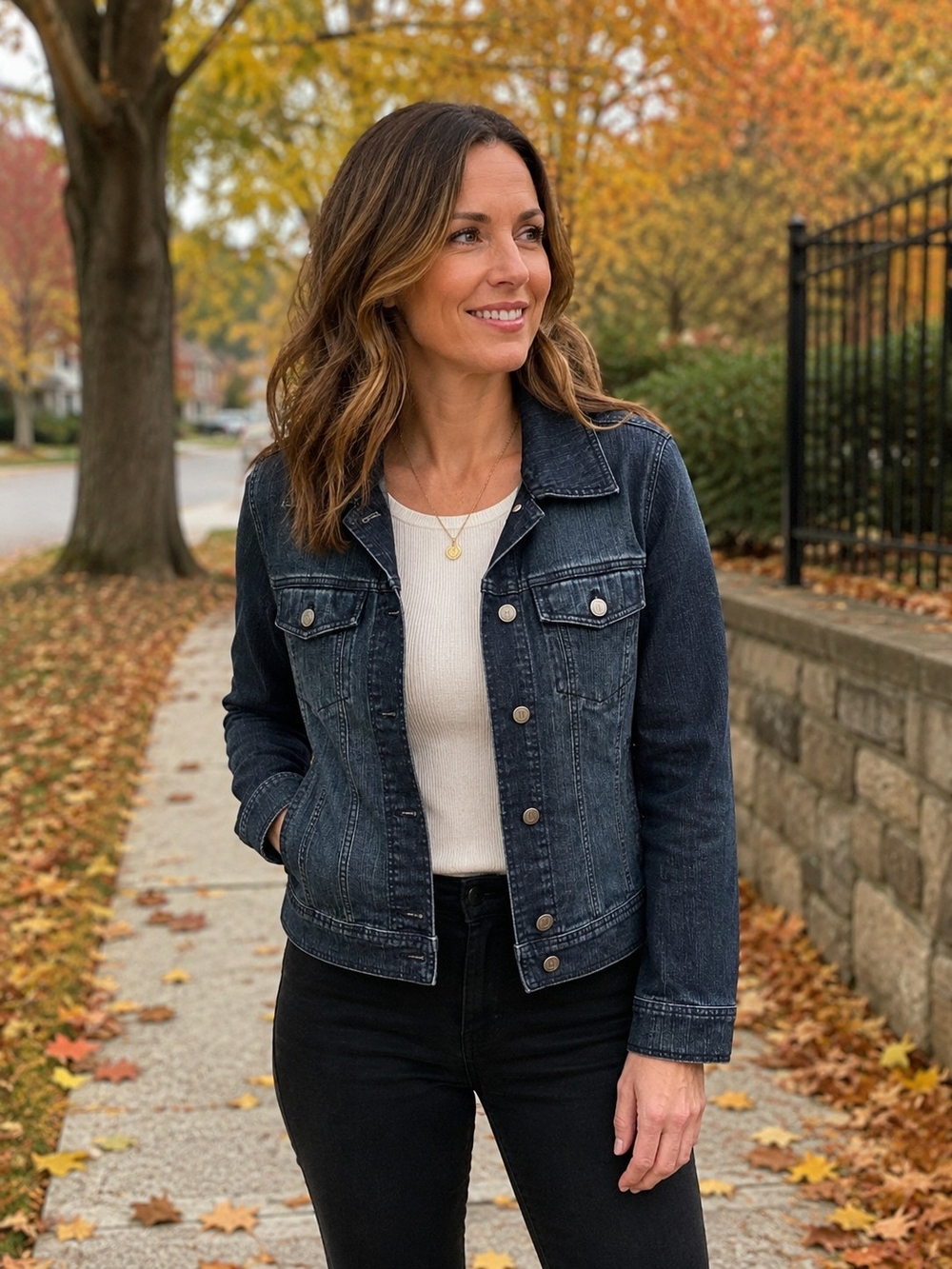 New York & Company Dark Wash Denim Jacket – Size S